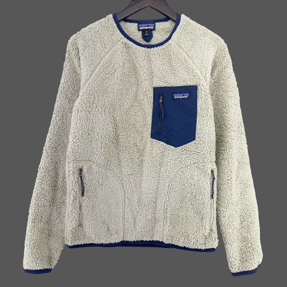 Patagonia Mens Los Gatos Crew Fleece Pullover El Cap Khaki Navy Mens XS Gorp